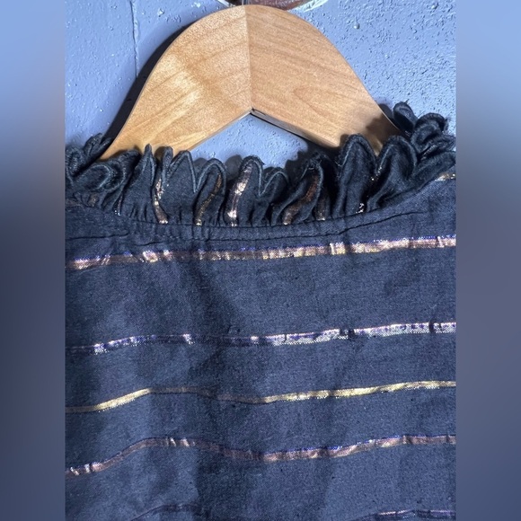 FARM RIO Metallic Striped Ruffle Top in size XS - Picture 11 of 12